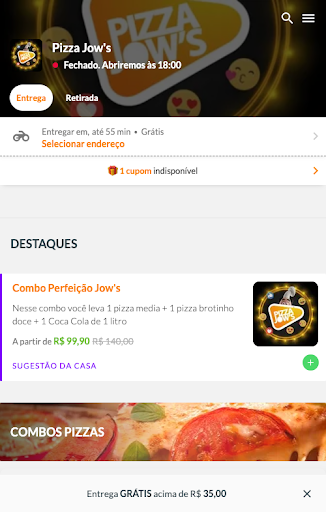 Android application Pizza Jow s screenshort