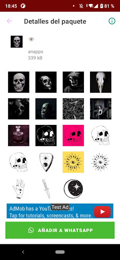 Android application Goth stickers screenshort