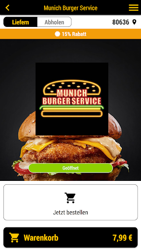Android application Munich Burger Service screenshort
