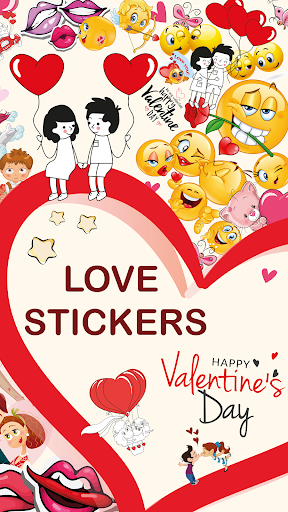 Android application Valentine Day Love Stickers screenshort