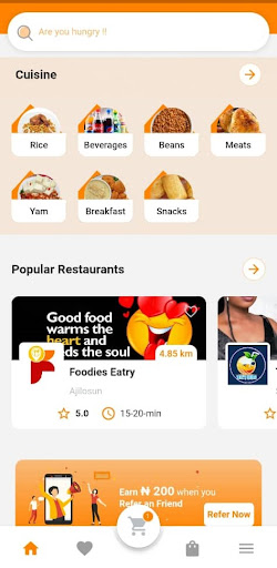 Foodies: Online Food Delivery Screen 2