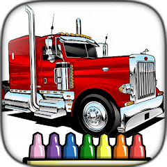 Desenhos de Caminhões para colorir, jogos de pintar e imprimir