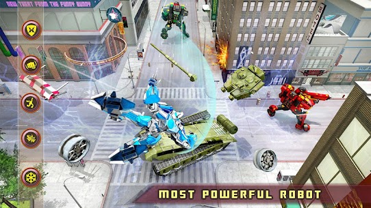 US Police Transform Robot Car White Tiger Game 7