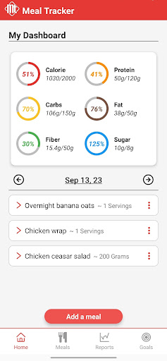 Meal Tracker Screen 2