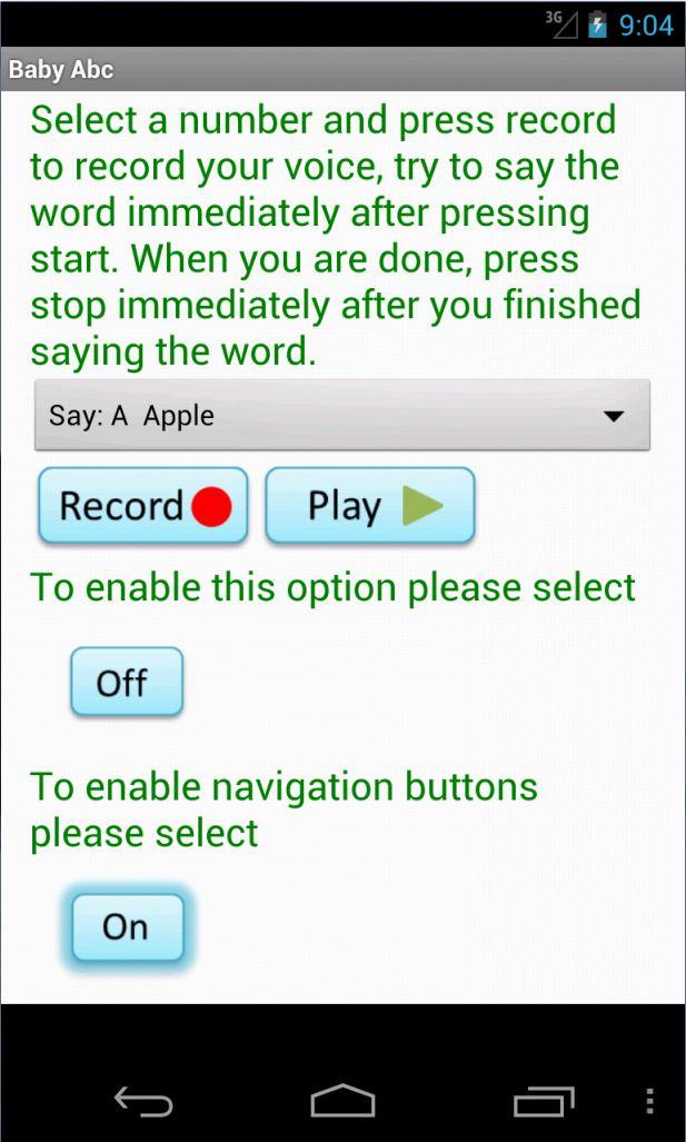 Android application Baby Abc screenshort