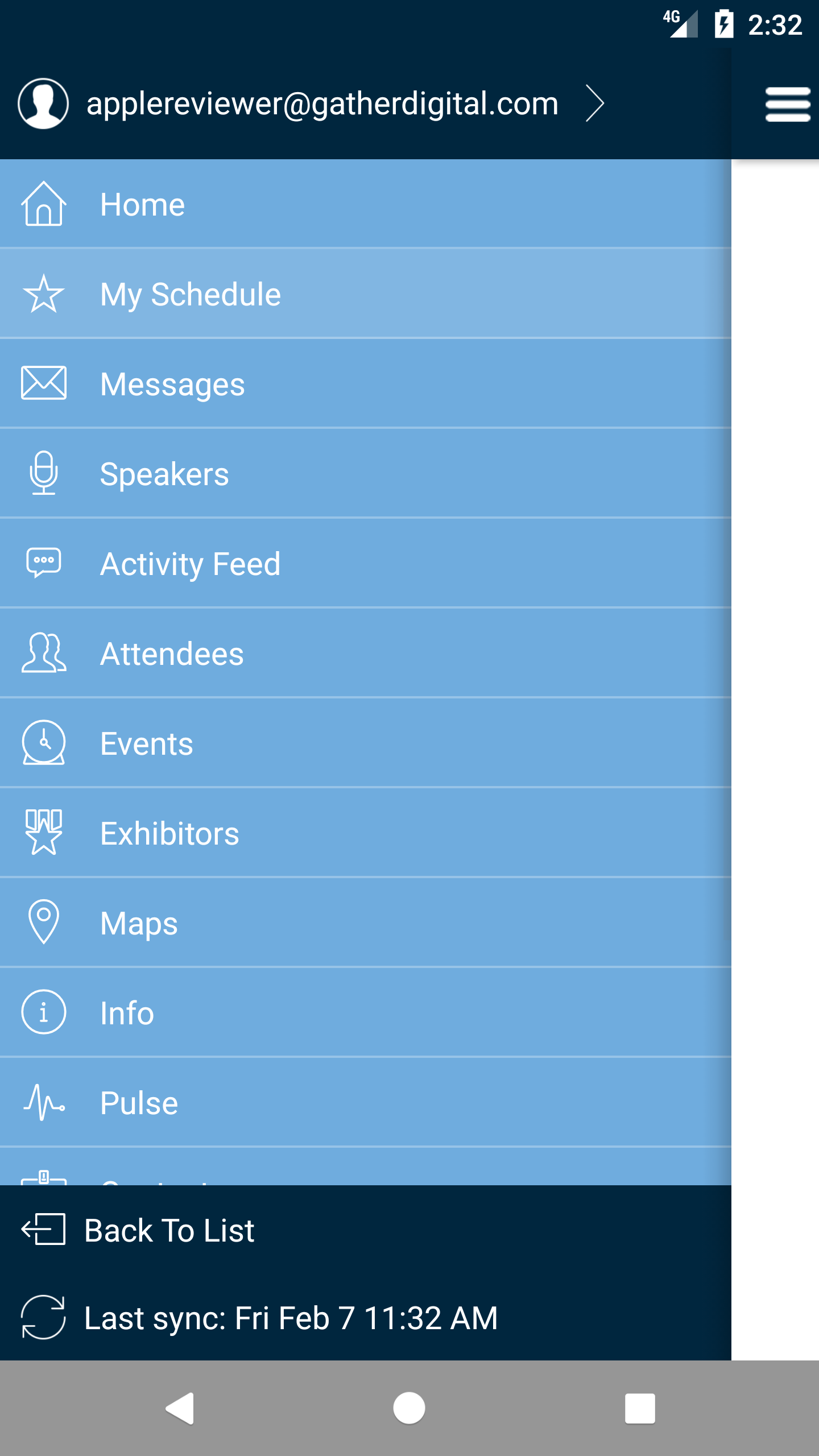 Android application AJG Meetings screenshort