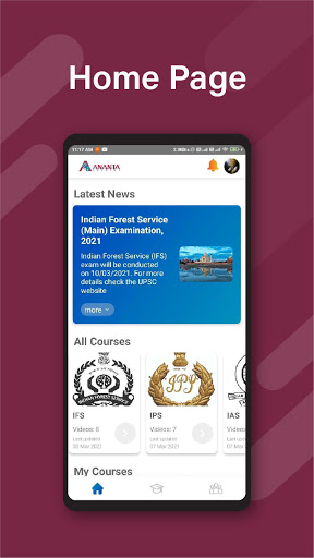 Android application Ananta Civil Service Academy screenshort