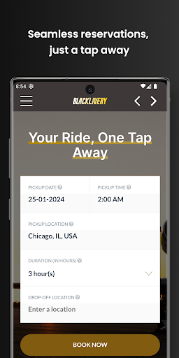 Android application Blacklivery: Chauffeur service screenshort