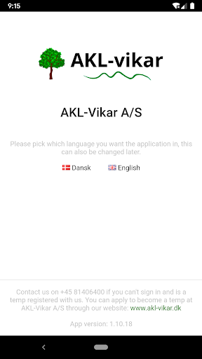 Android application AKL-Vikar screenshort