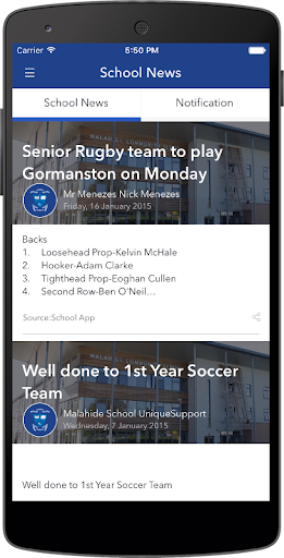 Malahide Community School Screen 2
