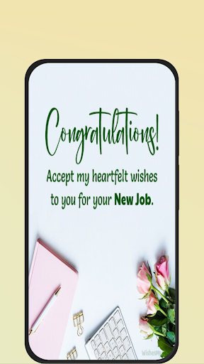 Android application congratulations for new job screenshort