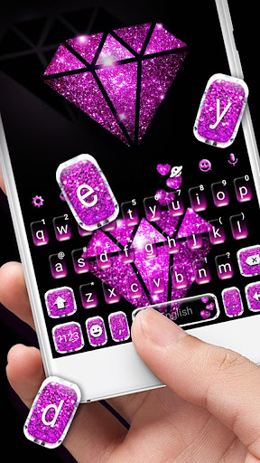 Purple Shiny Diamond Keyboard Screen 2