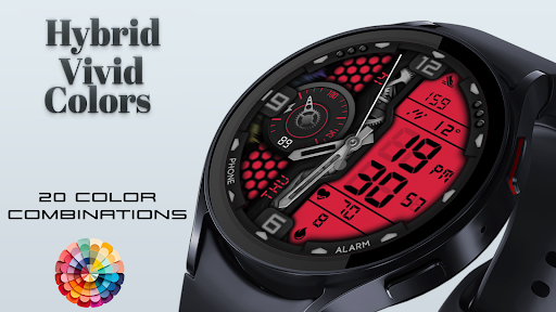 Hybrid Vivid Colors Watch Face screenshot 2