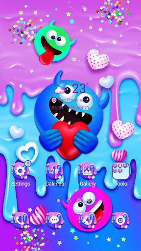 Android application Cute Love Monster - Wallpaper screenshort