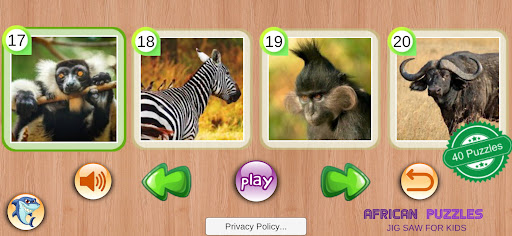 African Animals Puzzles Screen 3