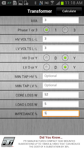 PTI Transformer Screen 2