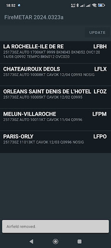 Android application FireMETAR screenshort