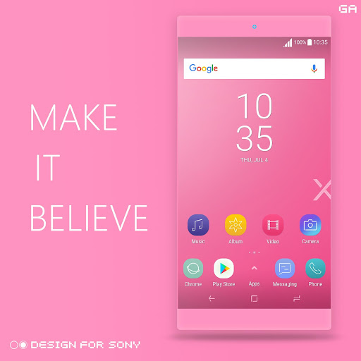 GALAXY XPERIA Theme |JUST PINK Screen 3