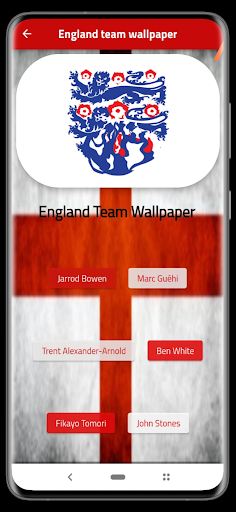 Android application England team wallpaper screenshort