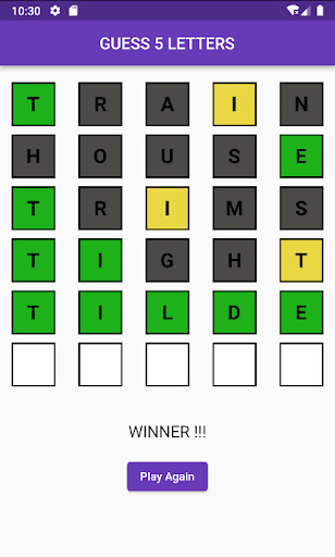 Guess5Letters Screen 2