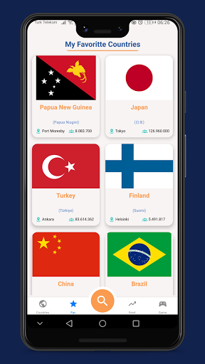 All Countries and Flags Screen 2