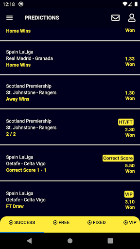 Bet Fusion - Football Betting Screen 2