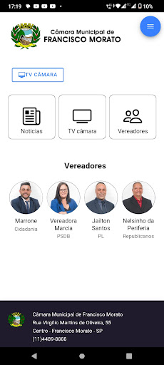 Android application Câmara Francisco Morato screenshort