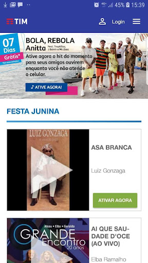 Android application TIM Som de Chamada screenshort