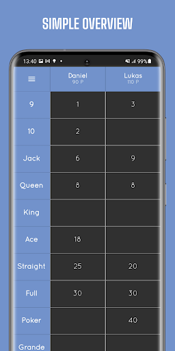 Escalero - Poker Dice Notepad Screen 2
