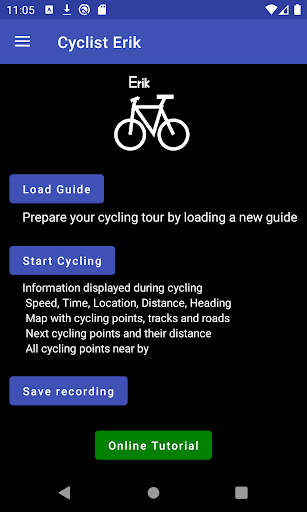 Android application Cyclist Erik screenshort