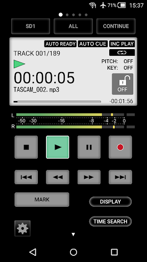Android application TASCAM SS250 CONTROL screenshort