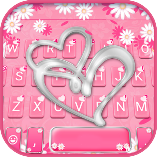 Pink Silver Heart Keyboard The logo