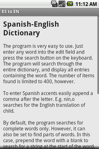 Spanish to English Screen 2