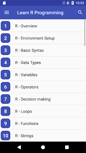 Android application Learn R Programming screenshort