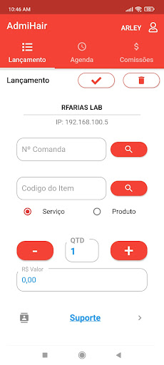 Android application AdmiHair - Colaborador screenshort