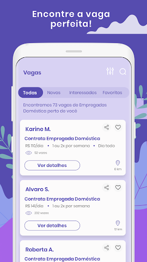 Android application Famyle para profissionais screenshort