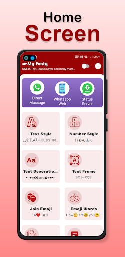 Android application Stylish text number style font screenshort