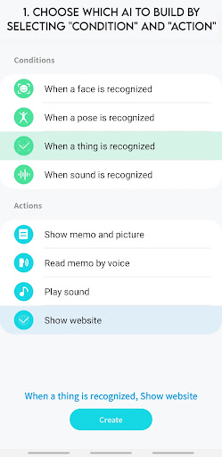 Android application Cre{ai}t - Teachable Machine screenshort