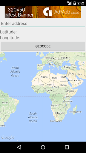 Android application GeocodeIt screenshort