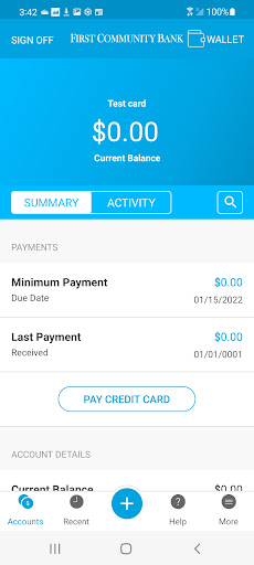 First Community Credit Cards Screen 2