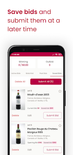 Spectrum Wine Auctions Screen 2