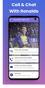Captura de Pantalla 1 Llamar y chatear con Ronaldo android