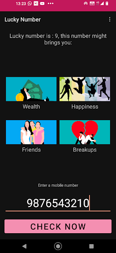 Android application Lucky Number screenshort
