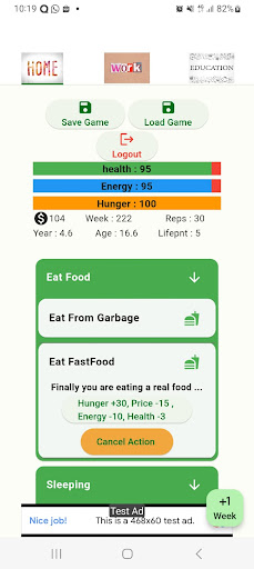 LifeSimsGame Screen 2