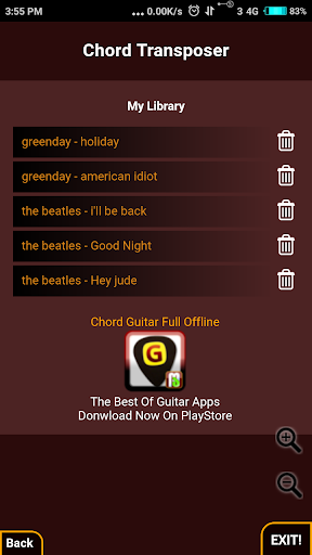 Guitar Chord Transposer Simple Screen 3