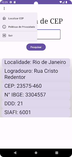 Localiza CEP Screen 3