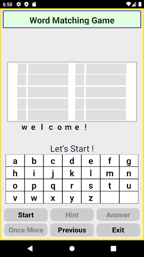 Word Matching Game Screen 2