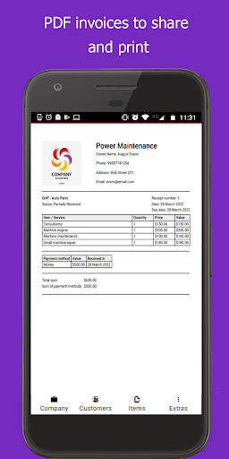Invoice PDF: Invoice Maker Screen 2