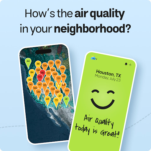 Android application My Air Quality - Airmoji Alarm screenshort