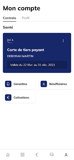 Android application LCL Ma Santé screenshort